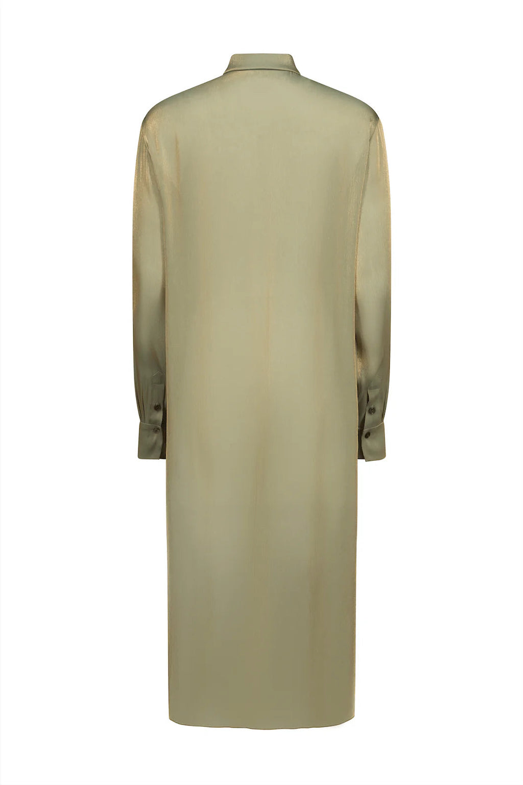 PRISCAVera Relaxed Button Down Dress - Olive Oil