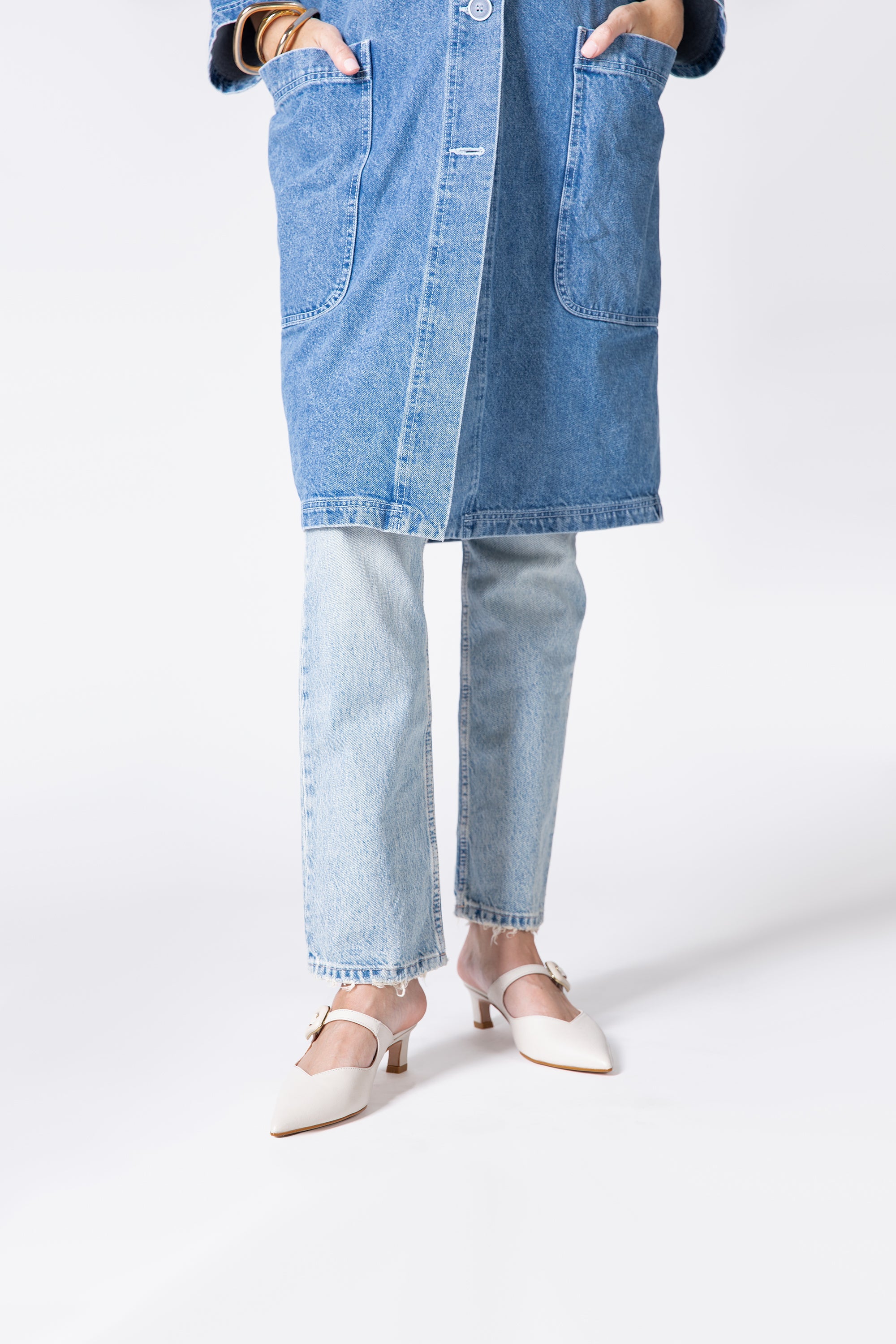 "INTENTIONALLY __________." Promo Mule Heel - Cream