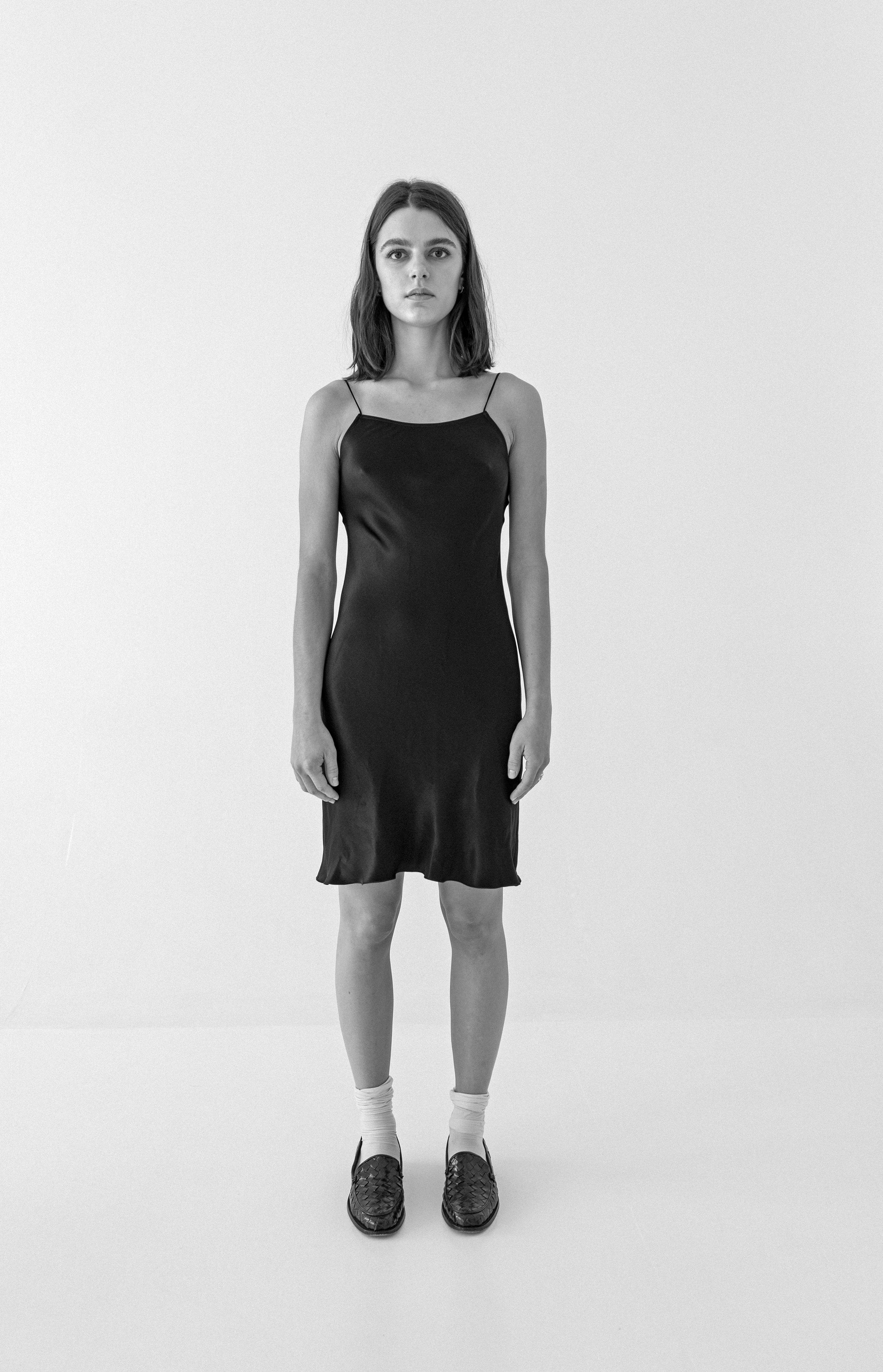 K M by L A N G E Prostokvasha Mini Slip Dress - Black