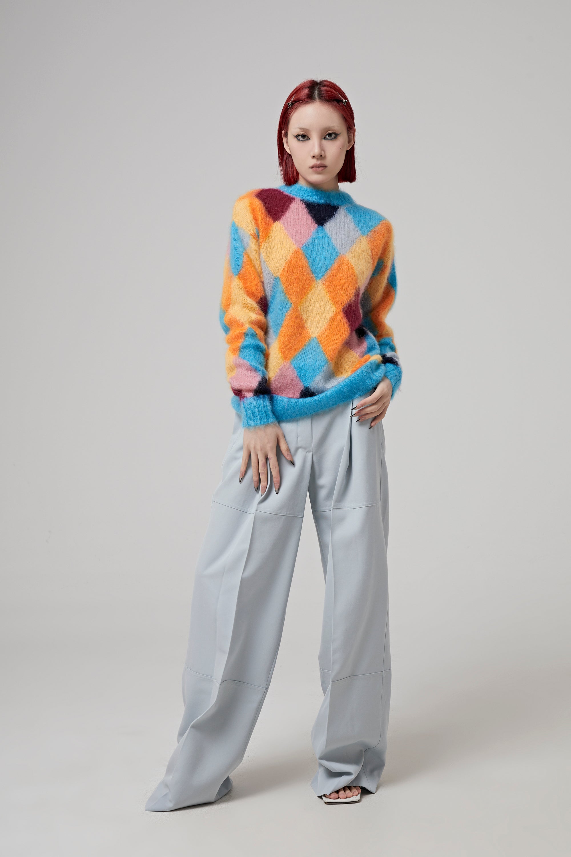 Nina Ricci Long Sleeve Pullover - Multico Bleu/Or