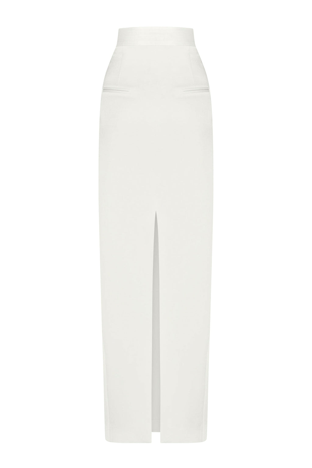 ALEX PERRY Pure White Slit Long Skirt