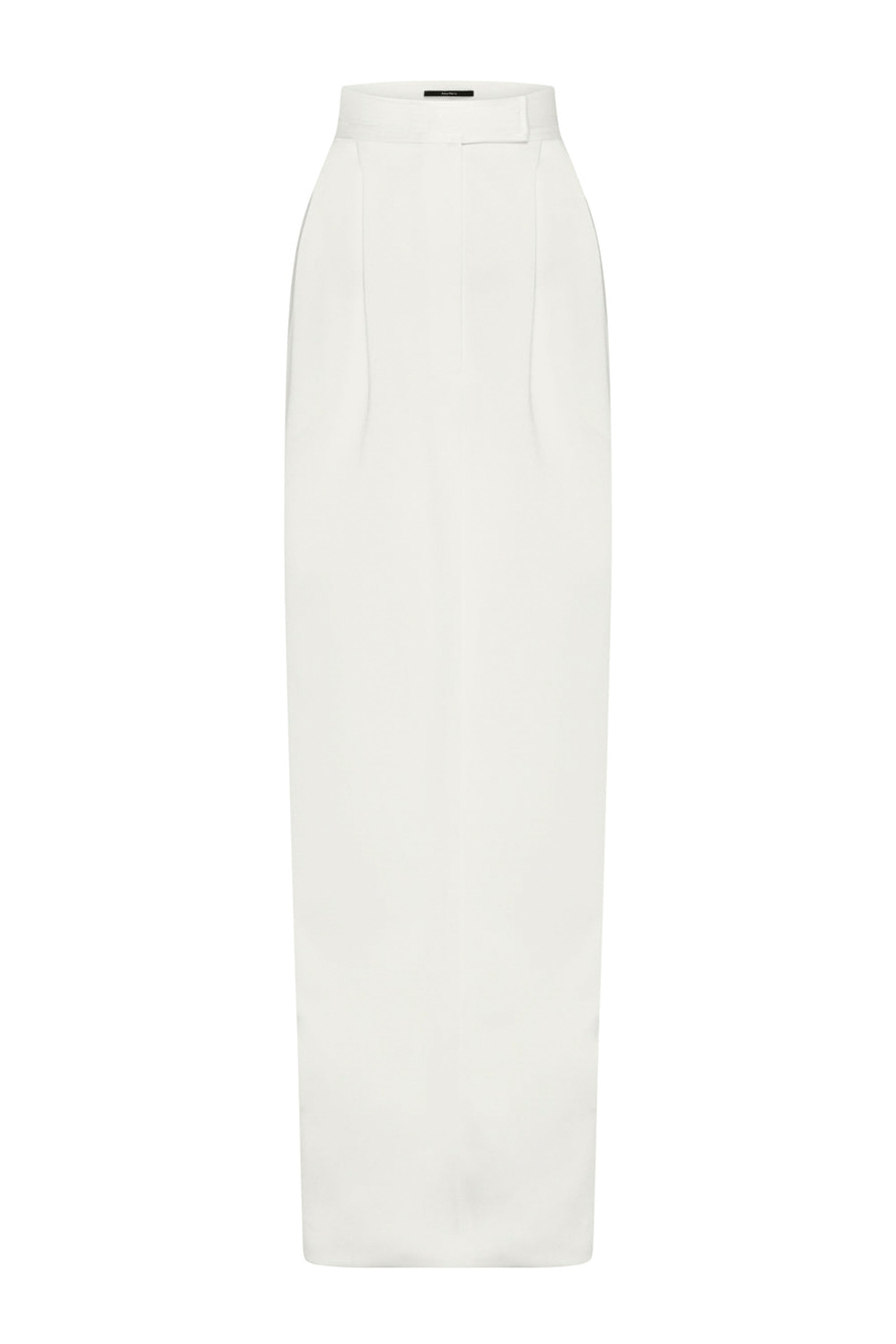 ALEX PERRY Pure White Slit Long Skirt