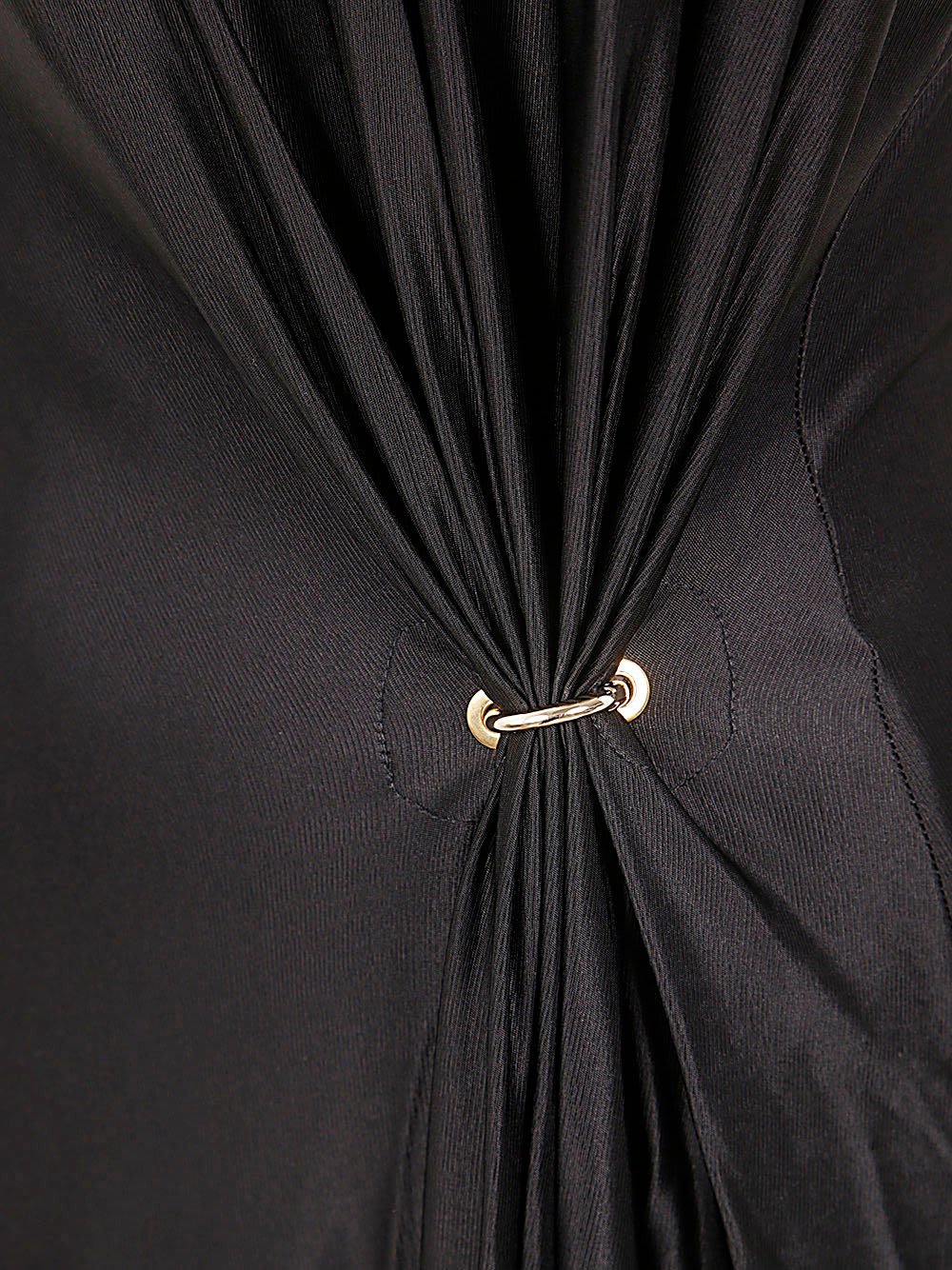 Rabanne Crewneck Gathered Dress - Black