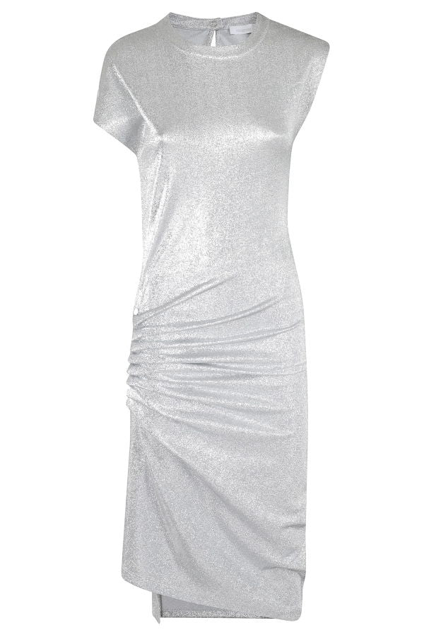 Rabanne Dress With Drape - Silver