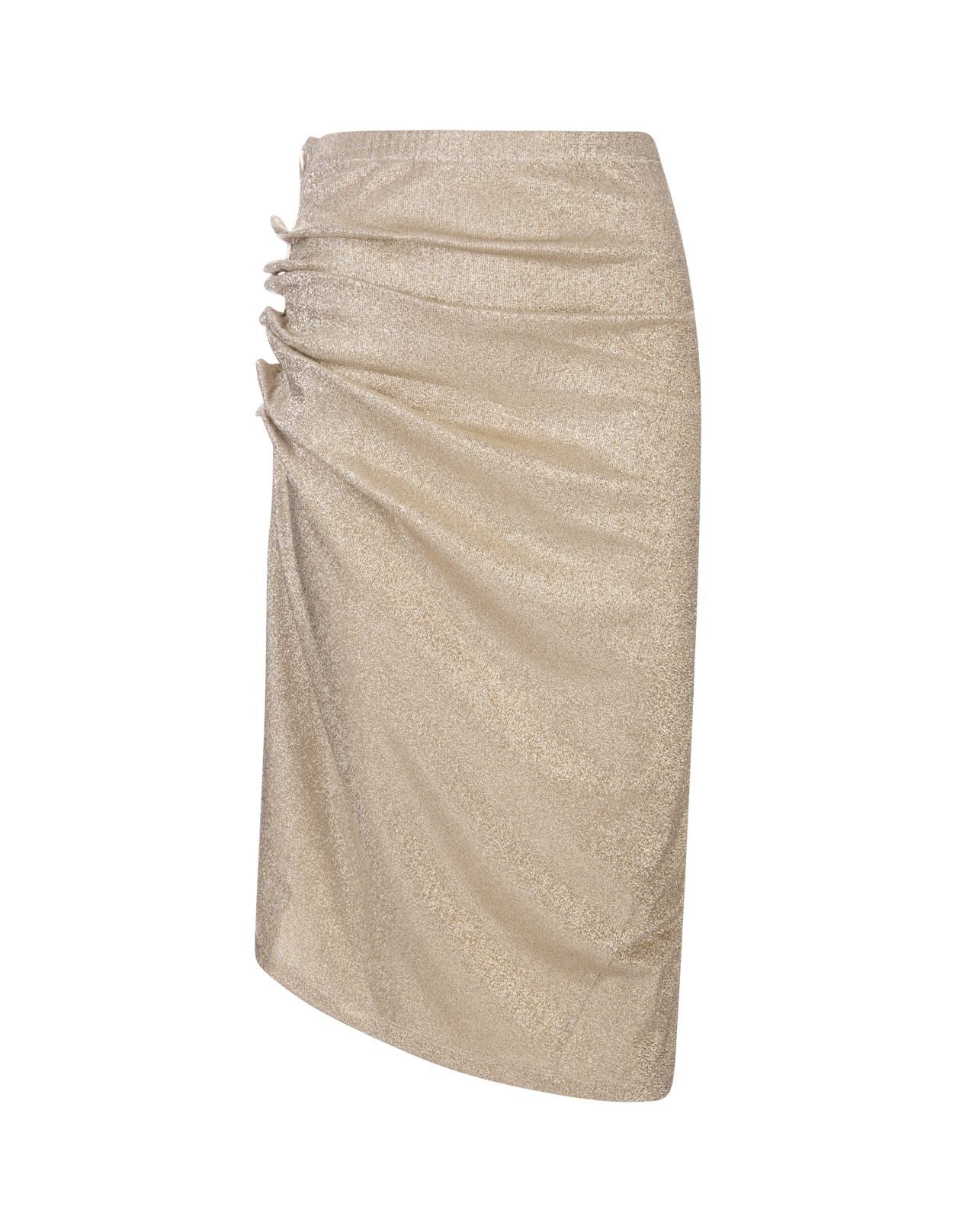 Rabanne Gold Lurex Midi Skirt - Gold