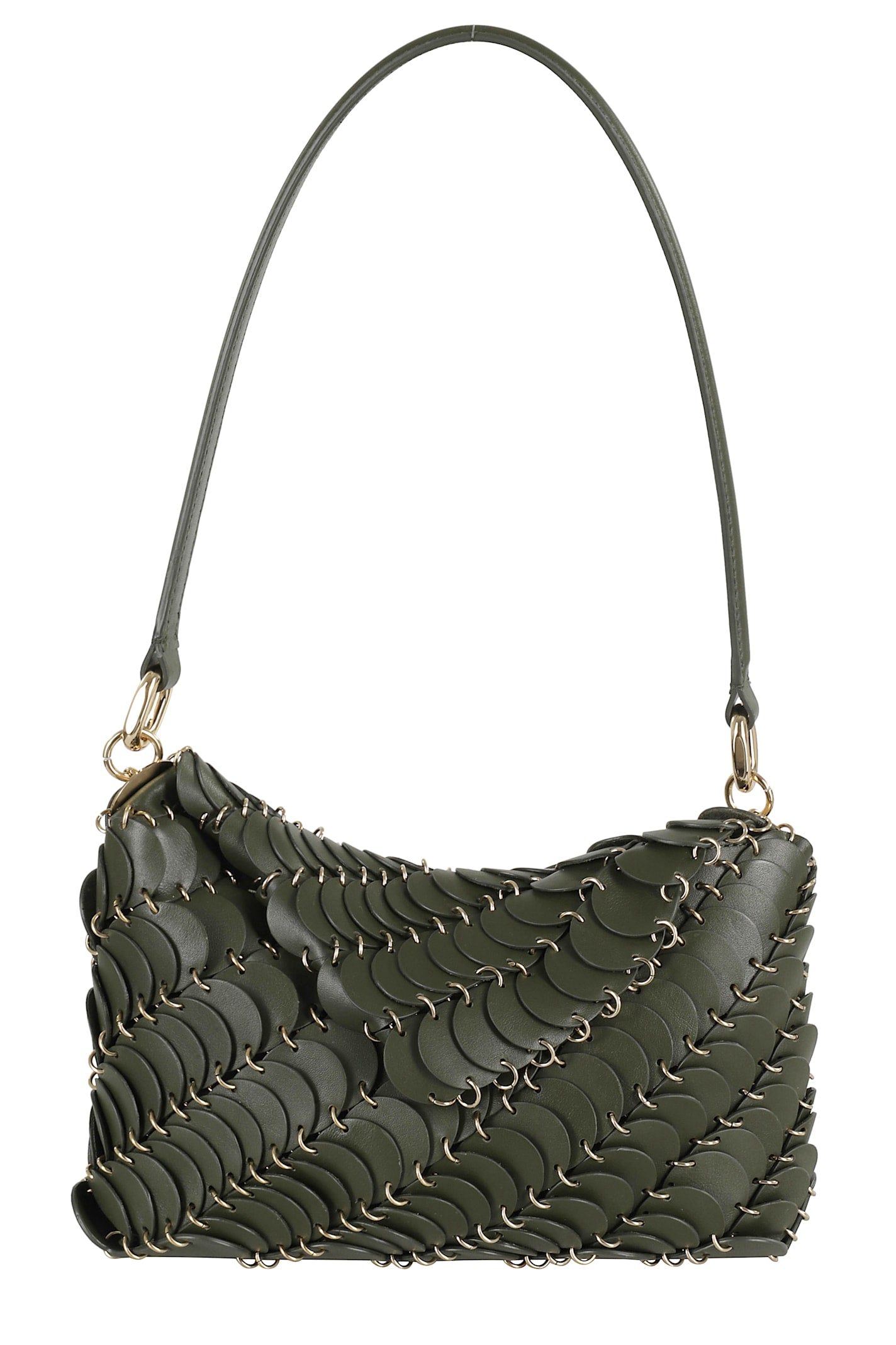 Rabanne Leather Bag Shoulder Bag - Kaki Gold