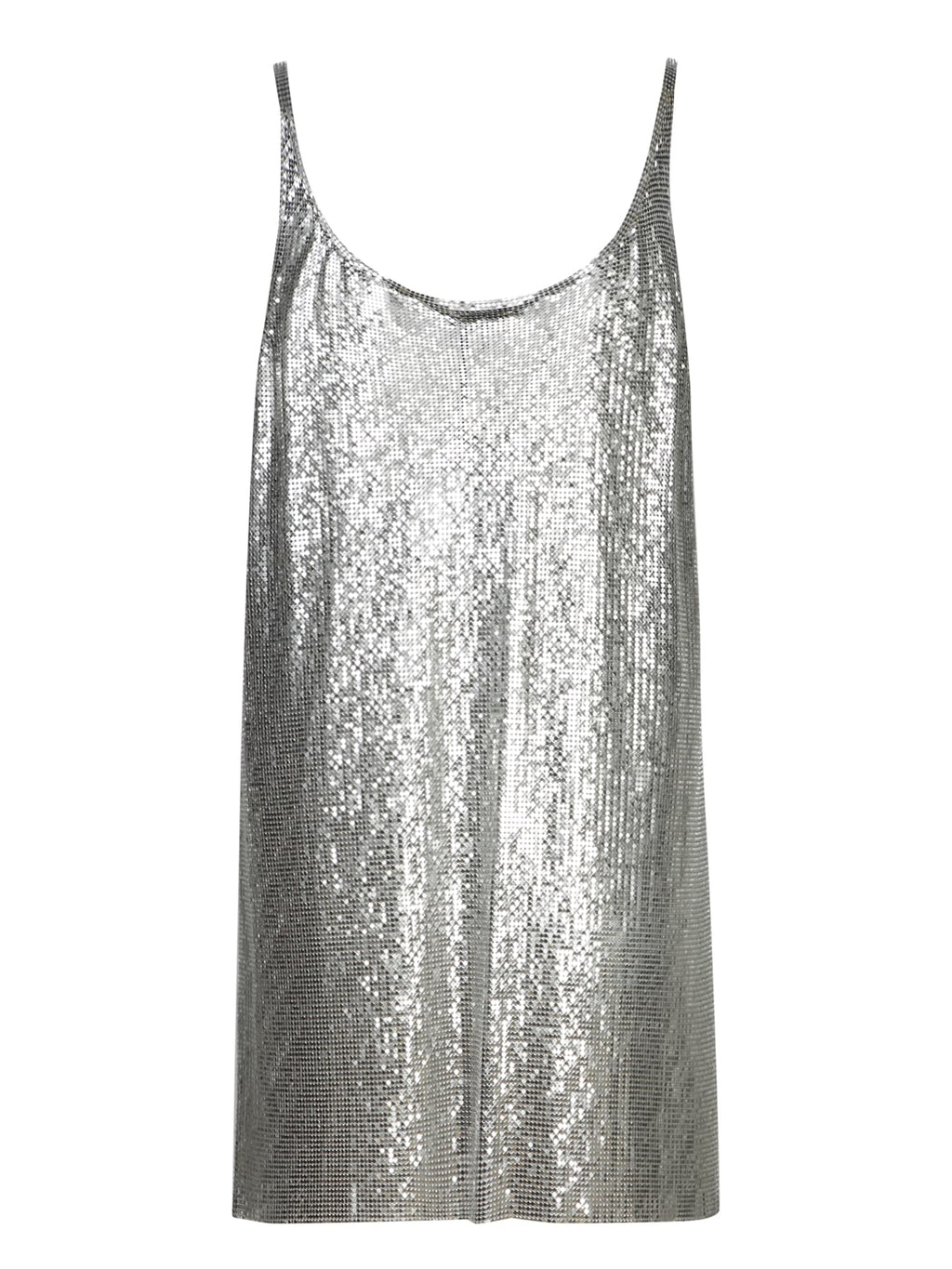 Rabanne Metallic Sleeveless Chainmail Tech Fabric Top - Metallic