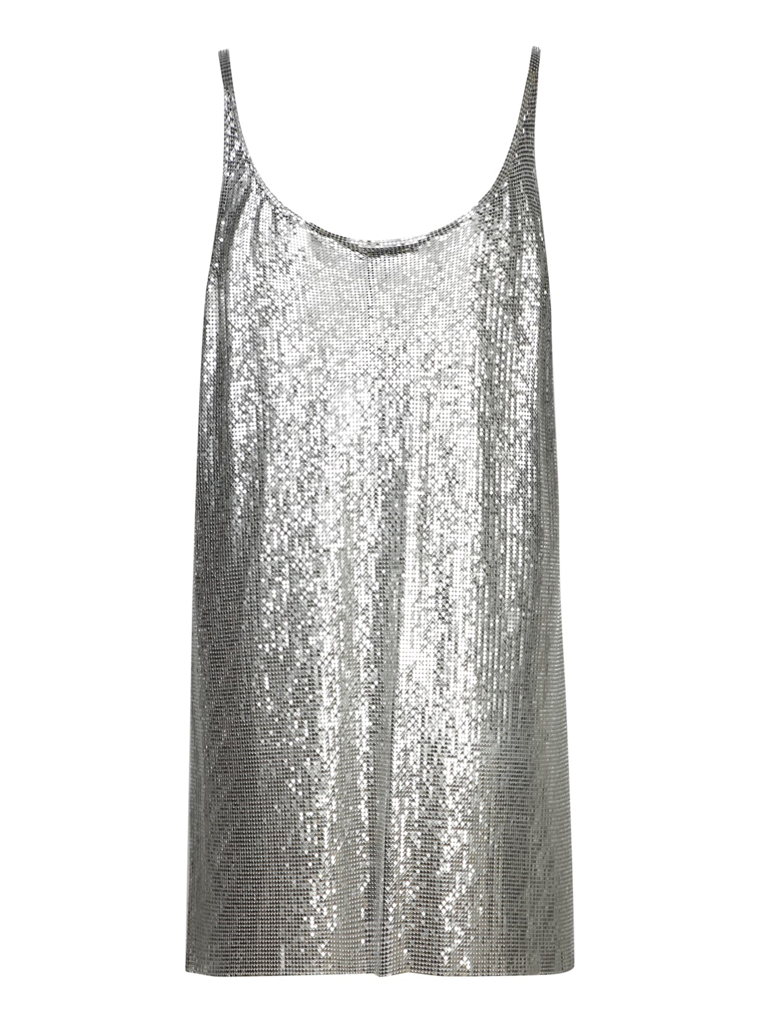 Rabanne Metallic Sleeveless Chainmail Tech Fabric Top - Metallic