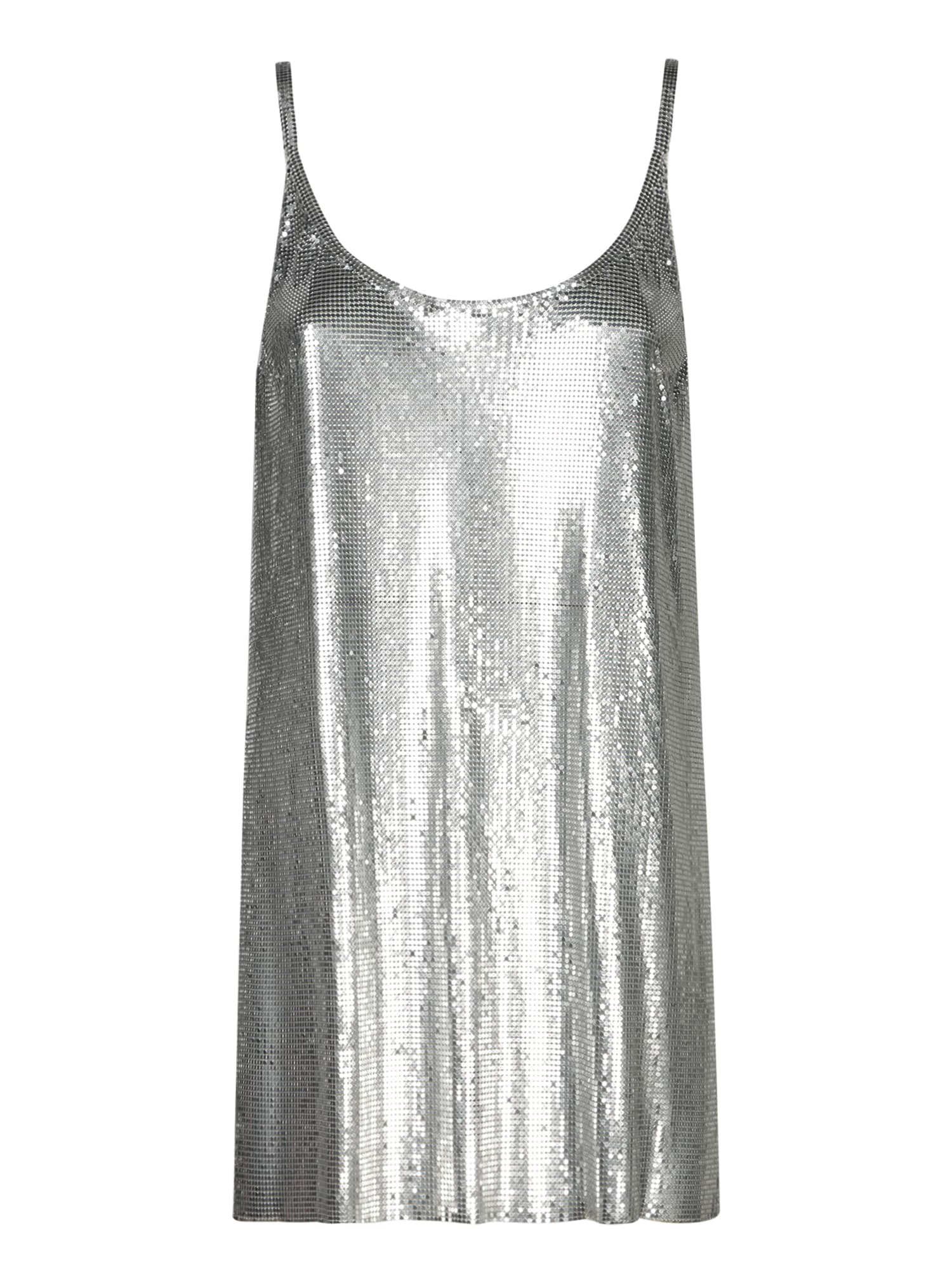 Rabanne Metallic Sleeveless Chainmail Tech Fabric Top - Metallic