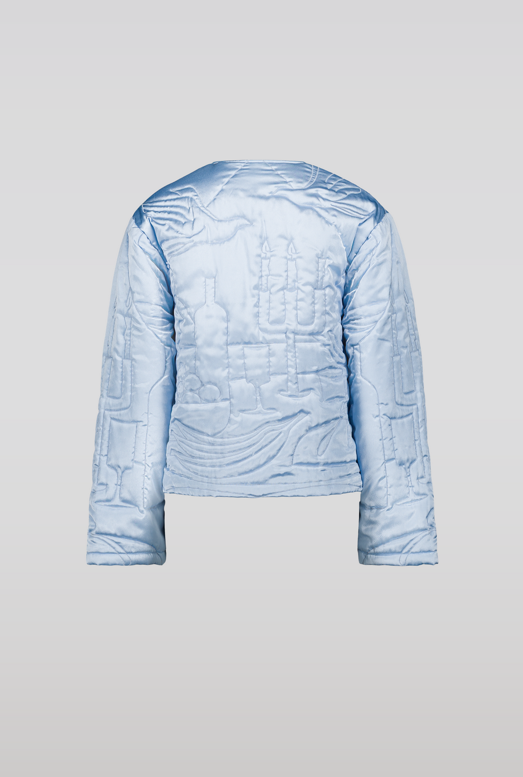 SAEMDI Padded Embroidery Jacket - Baby Blue