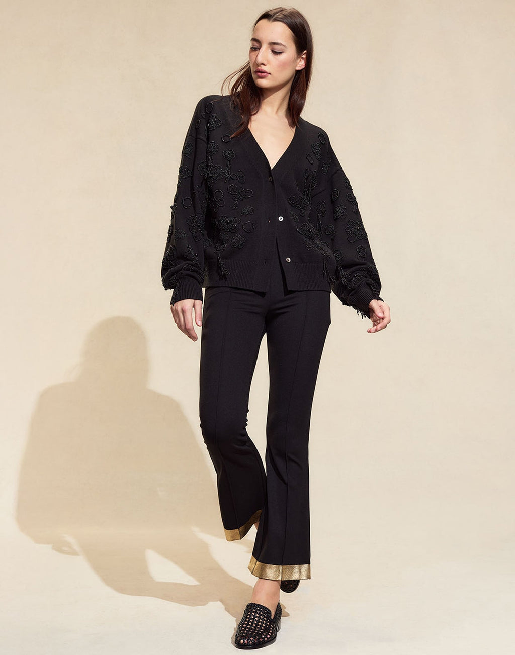 Cynthia Rowley Paloma Boyfriend Cardigan - Black