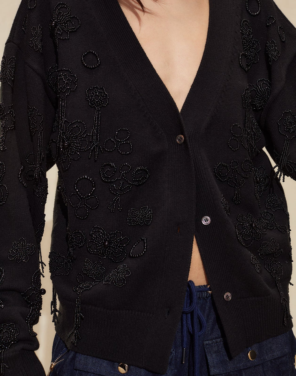 Cynthia Rowley Paloma Boyfriend Cardigan - Black