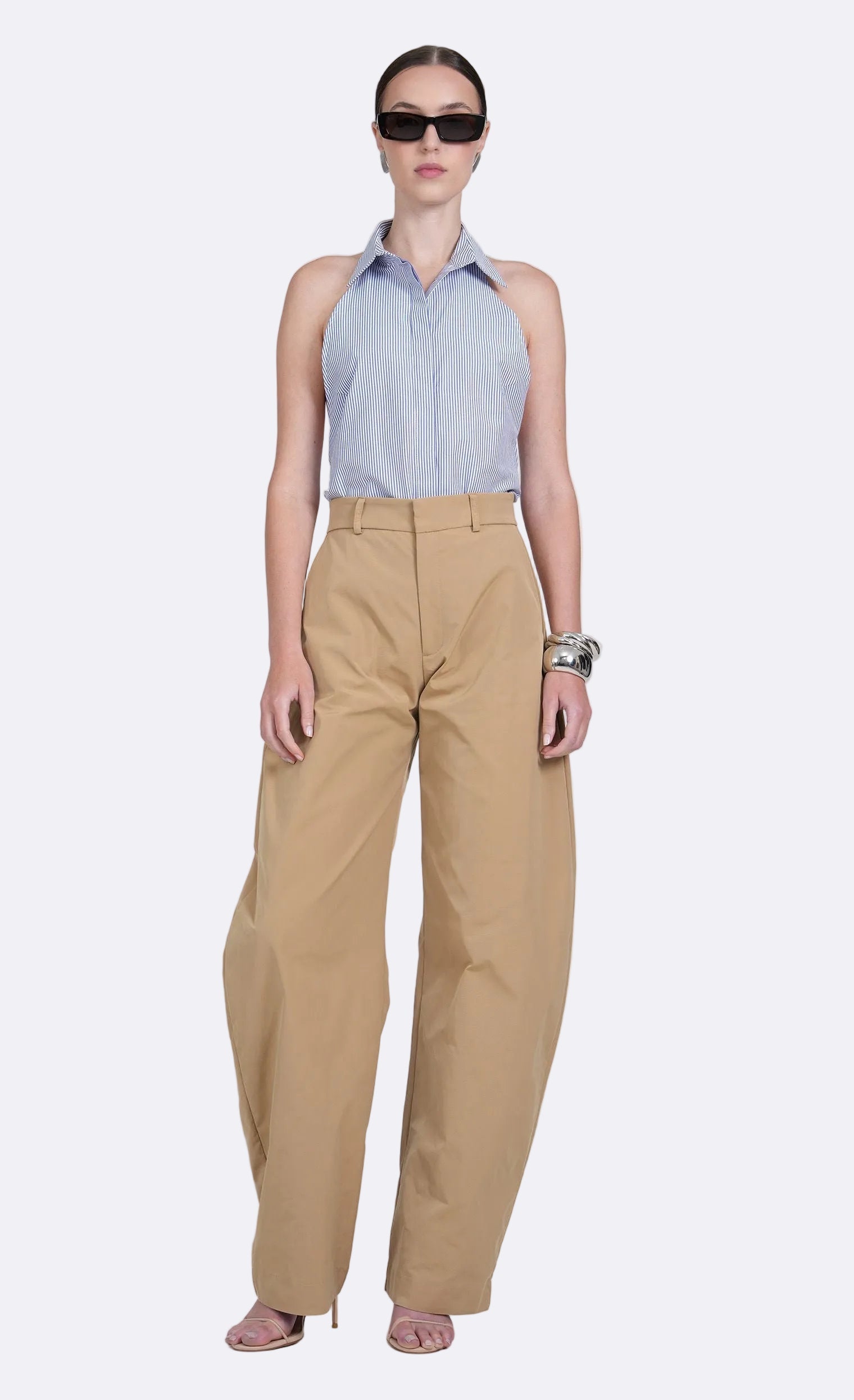 Nonchalant Label Pamela Top - Blue/White Stripe