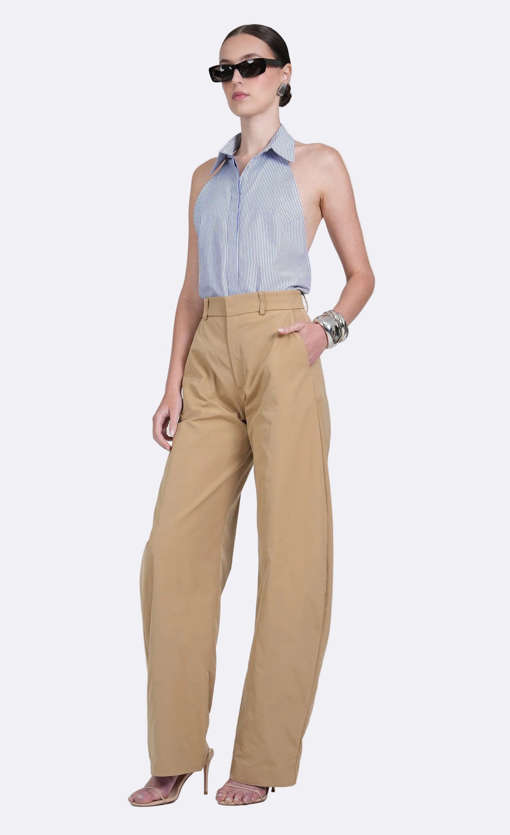 Nonchalant Label Pamela Top - Blue/White Stripe