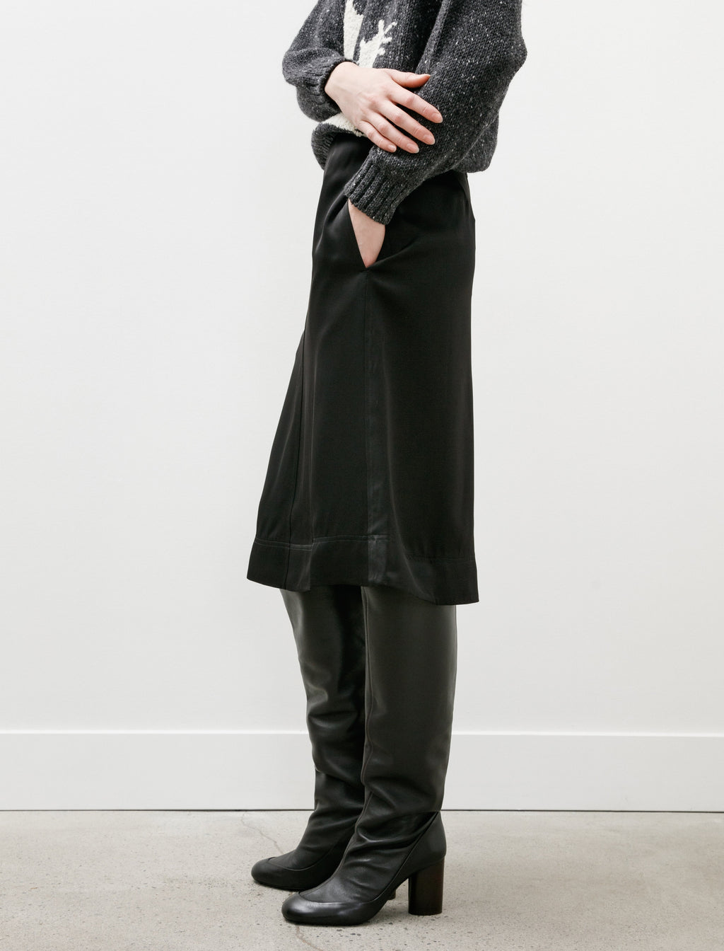 Totême Paneled Satin Skirt