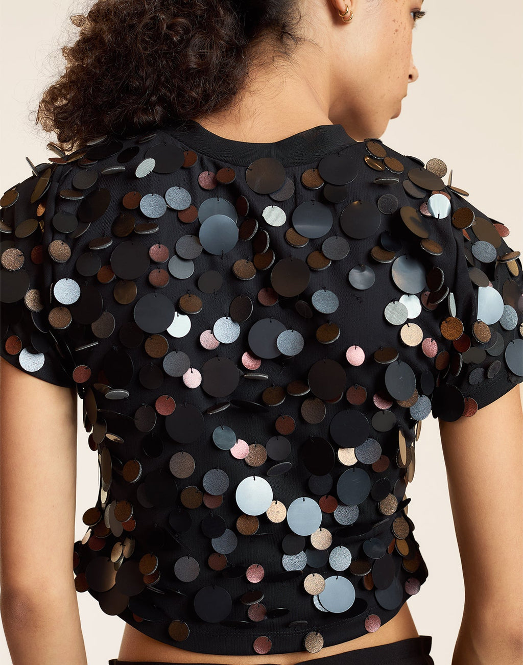 Cynthia Rowley Paola Paillette Top - Black