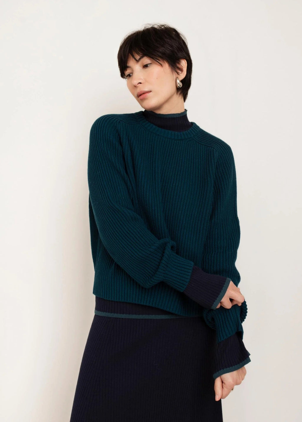Paper Label Avery Crew Neck Sweater - Teal