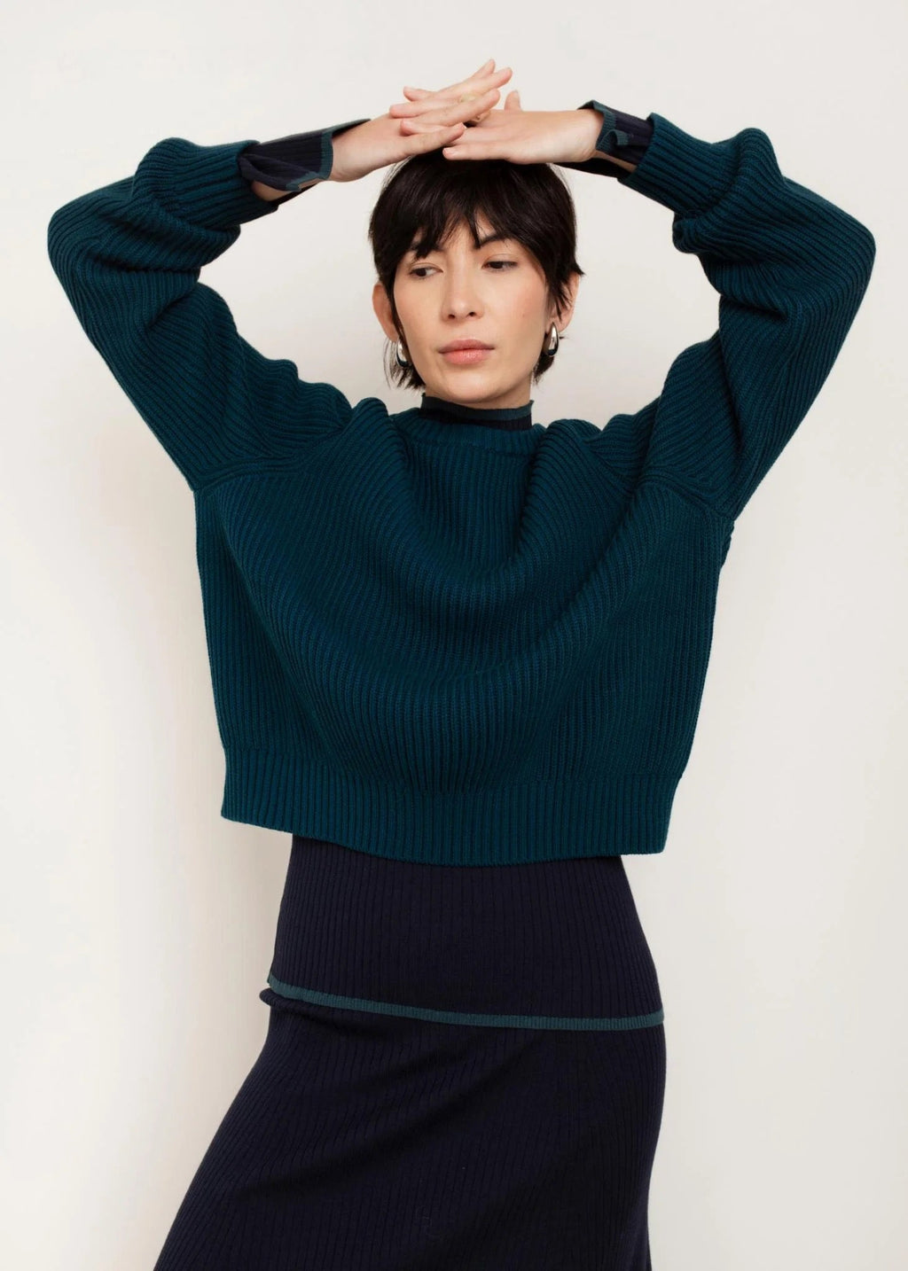 Paper Label Avery Crew Neck Sweater - Teal