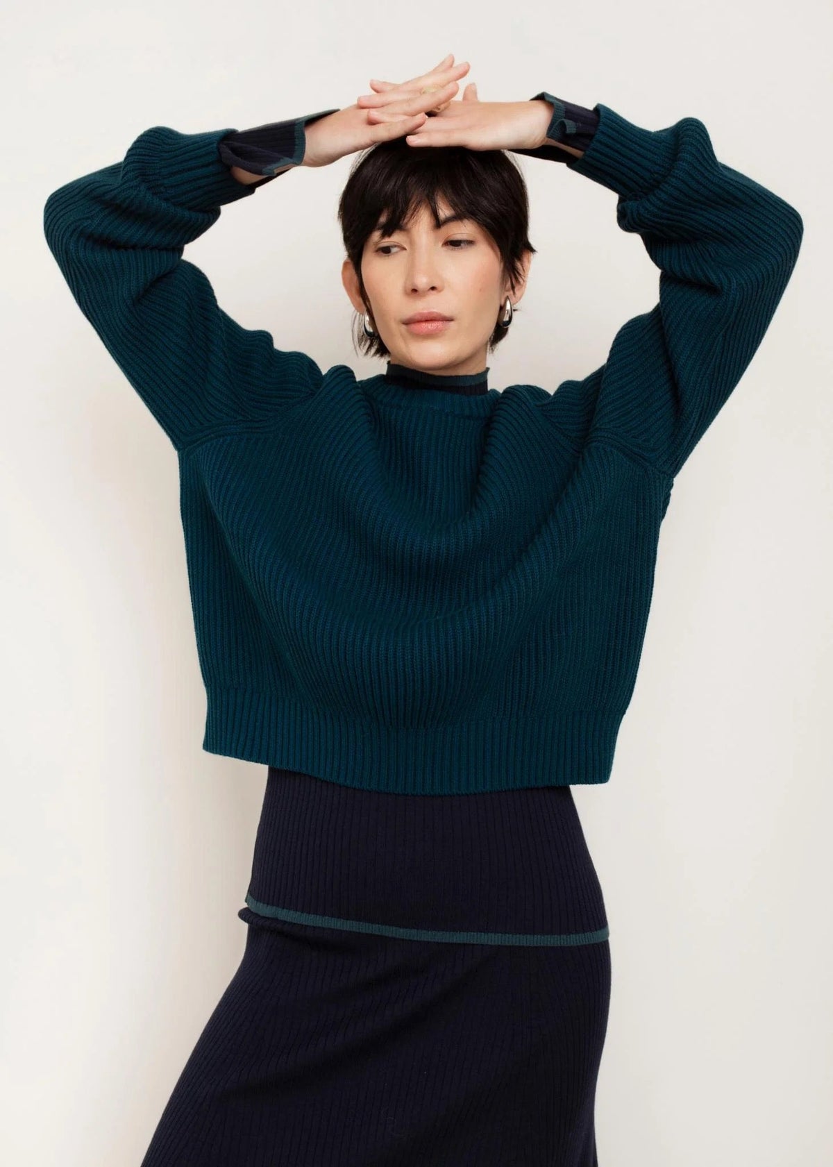 Paper Label Avery Crew Neck Sweater - Teal