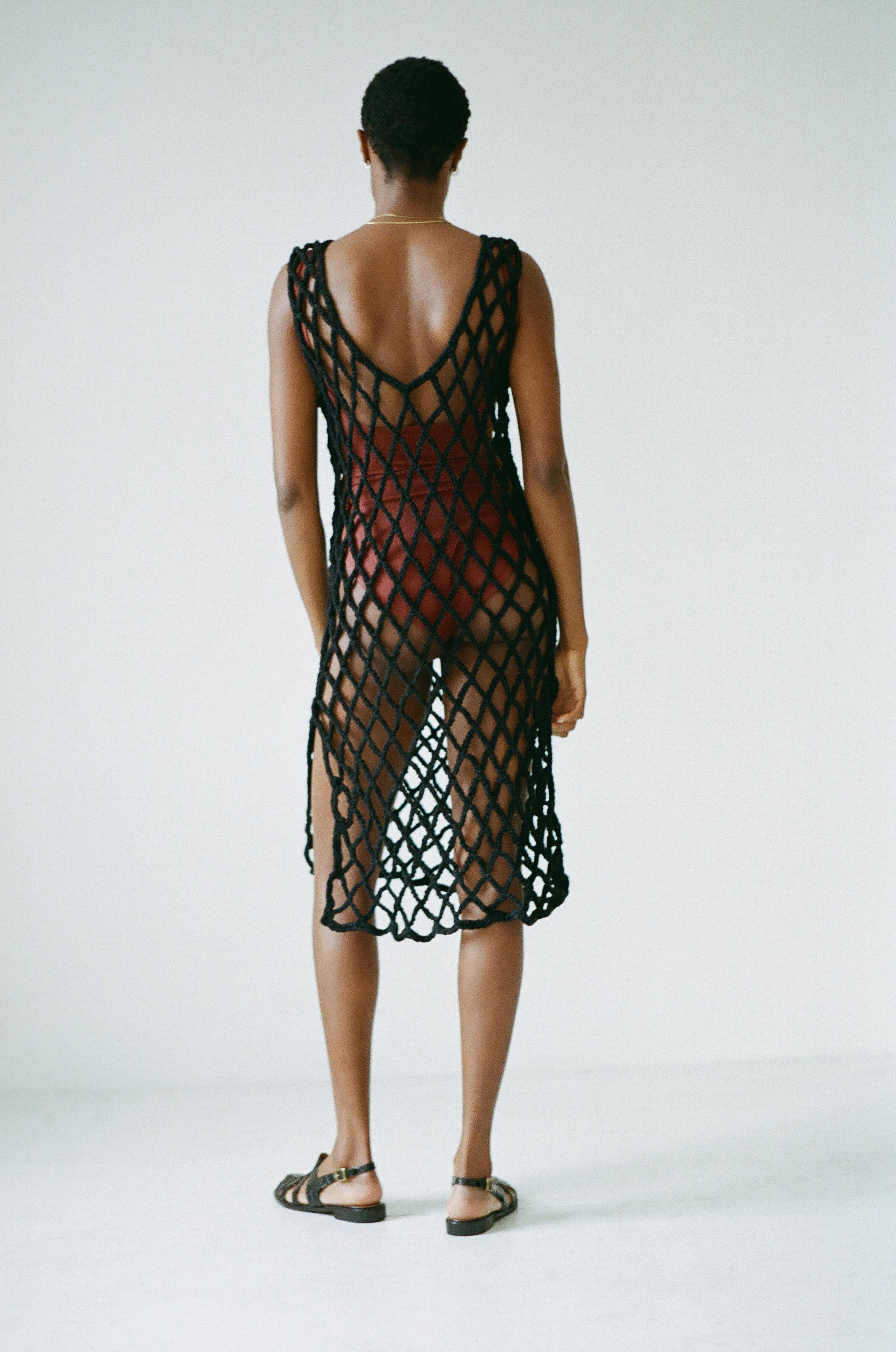 Pari Desai Almora Crochet Dress - Black