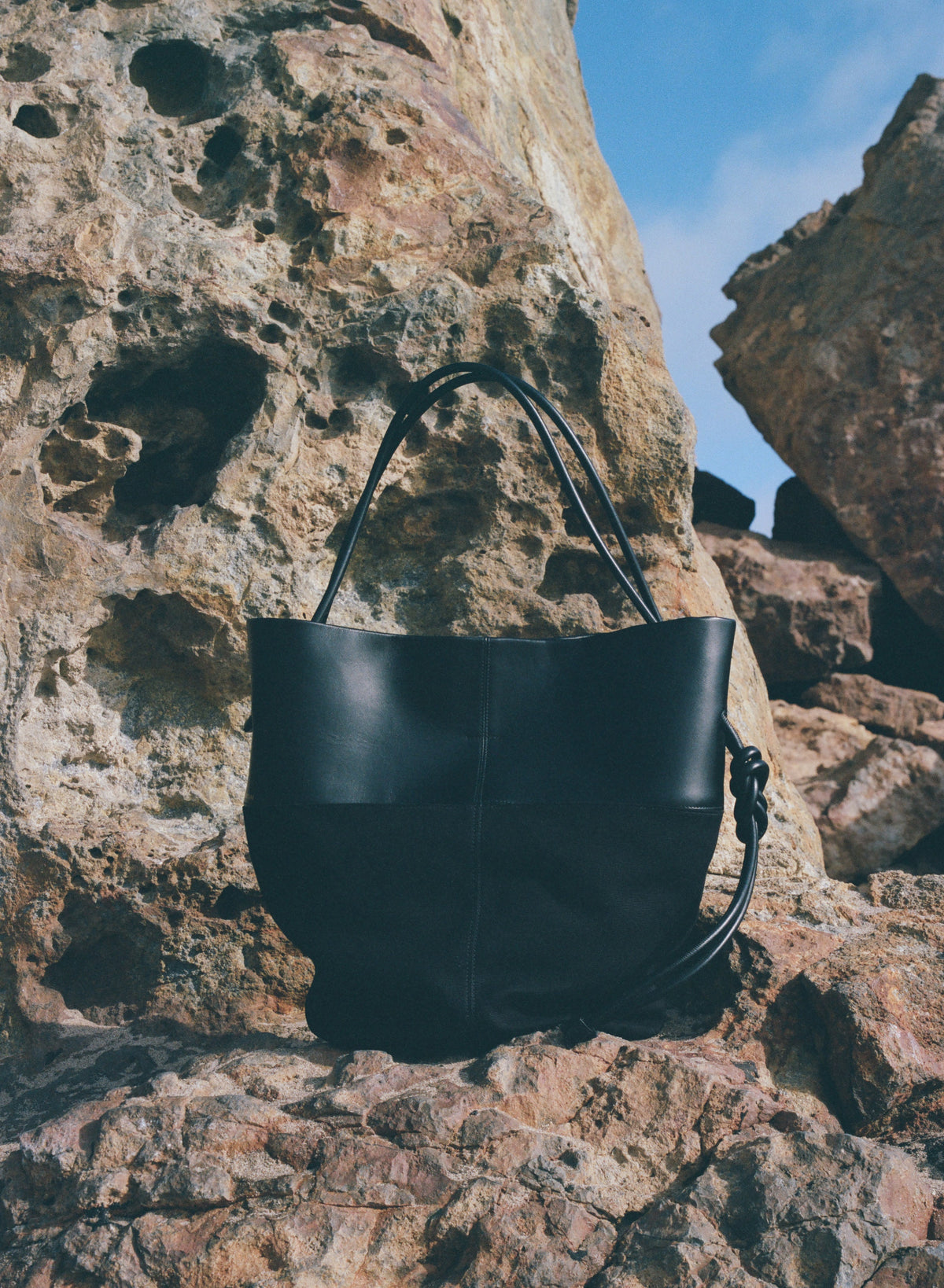 Pari Desai Calla Tote Black Leather/Black Canvas