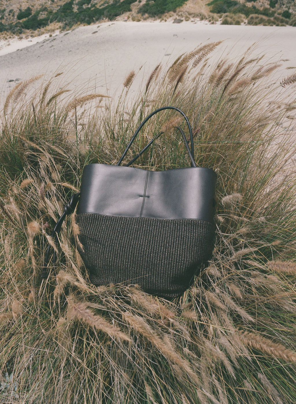 Pari Desai Calla Tote Espresso Leather/Espresso Raffia