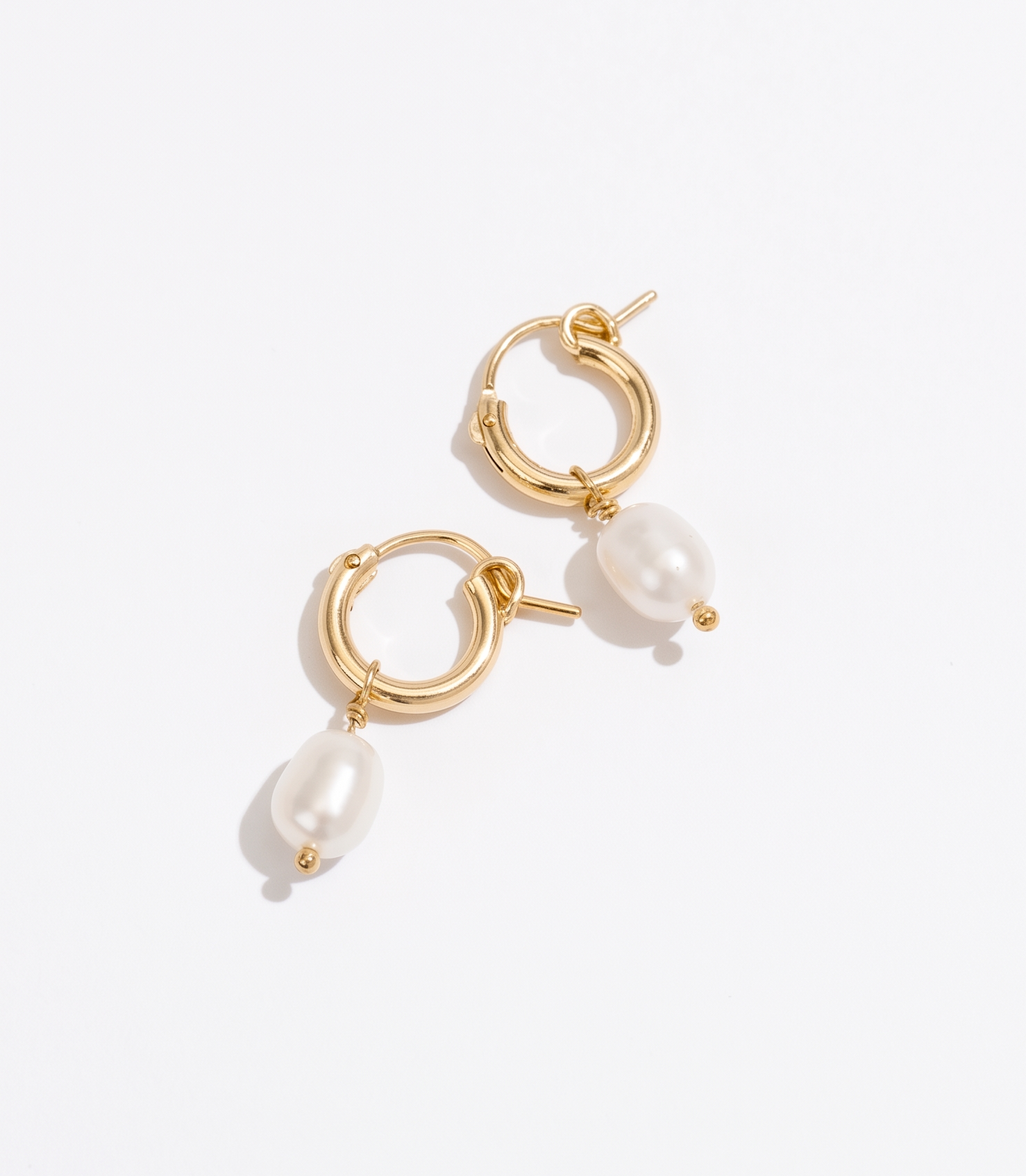 Katie Dean Jewelry Pearl Hoops - Gold