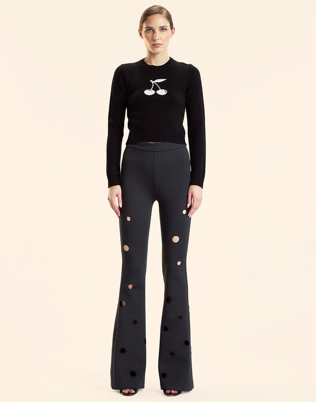 Cynthia Rowley Peekaboo Bonded Pant - Black