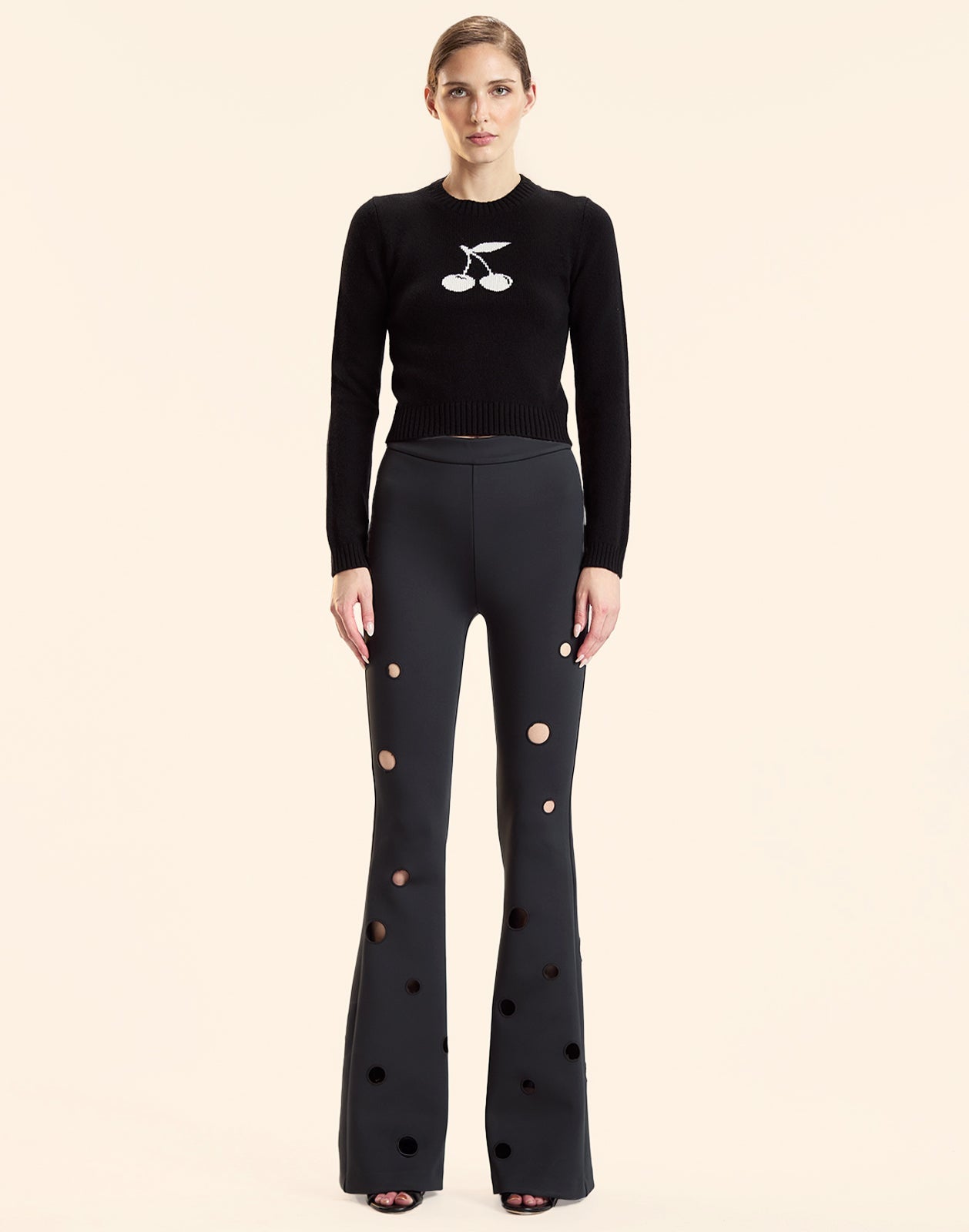 Cynthia Rowley Peekaboo Bonded Pant - Black