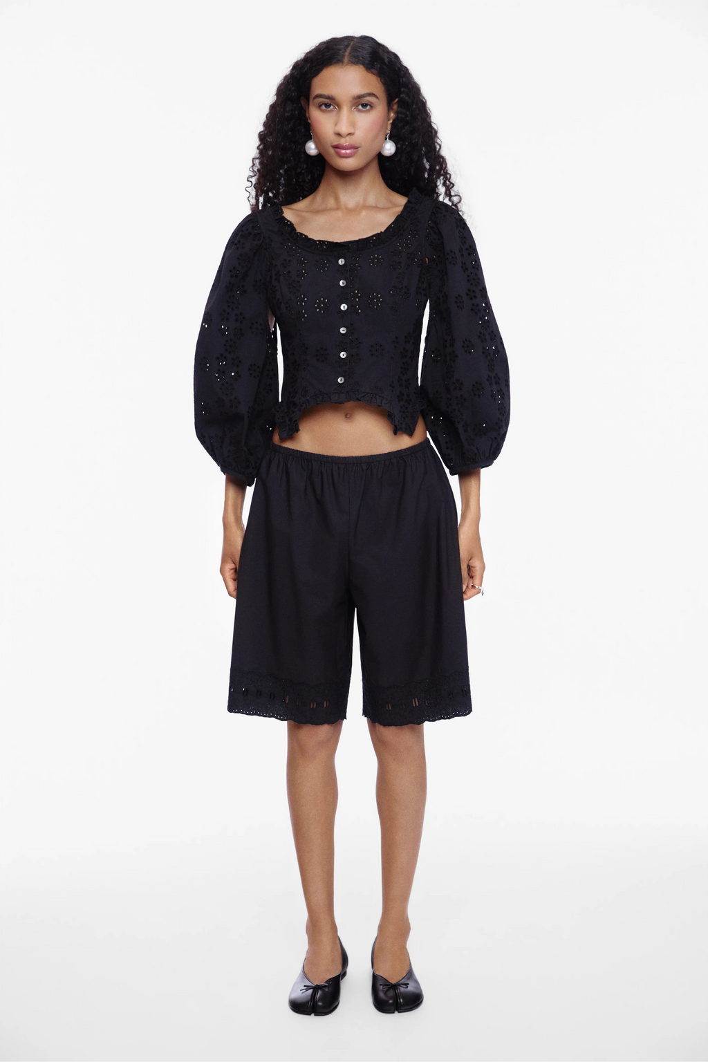 Sandy Liang Pepita Short - Black