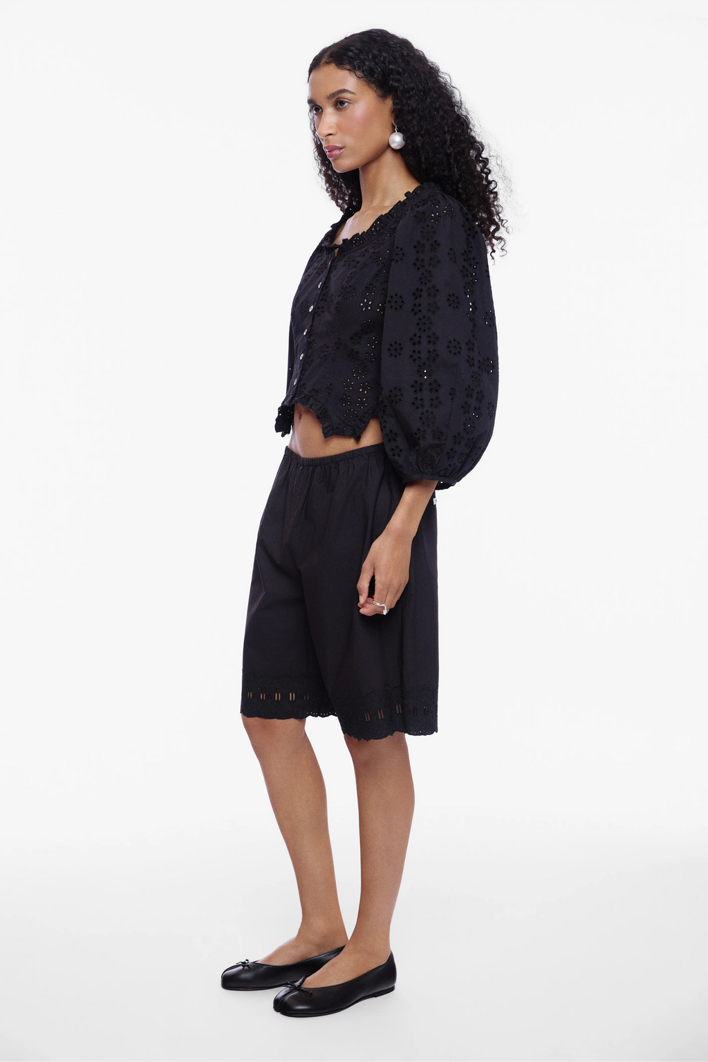 Sandy Liang Pepita Short - Black