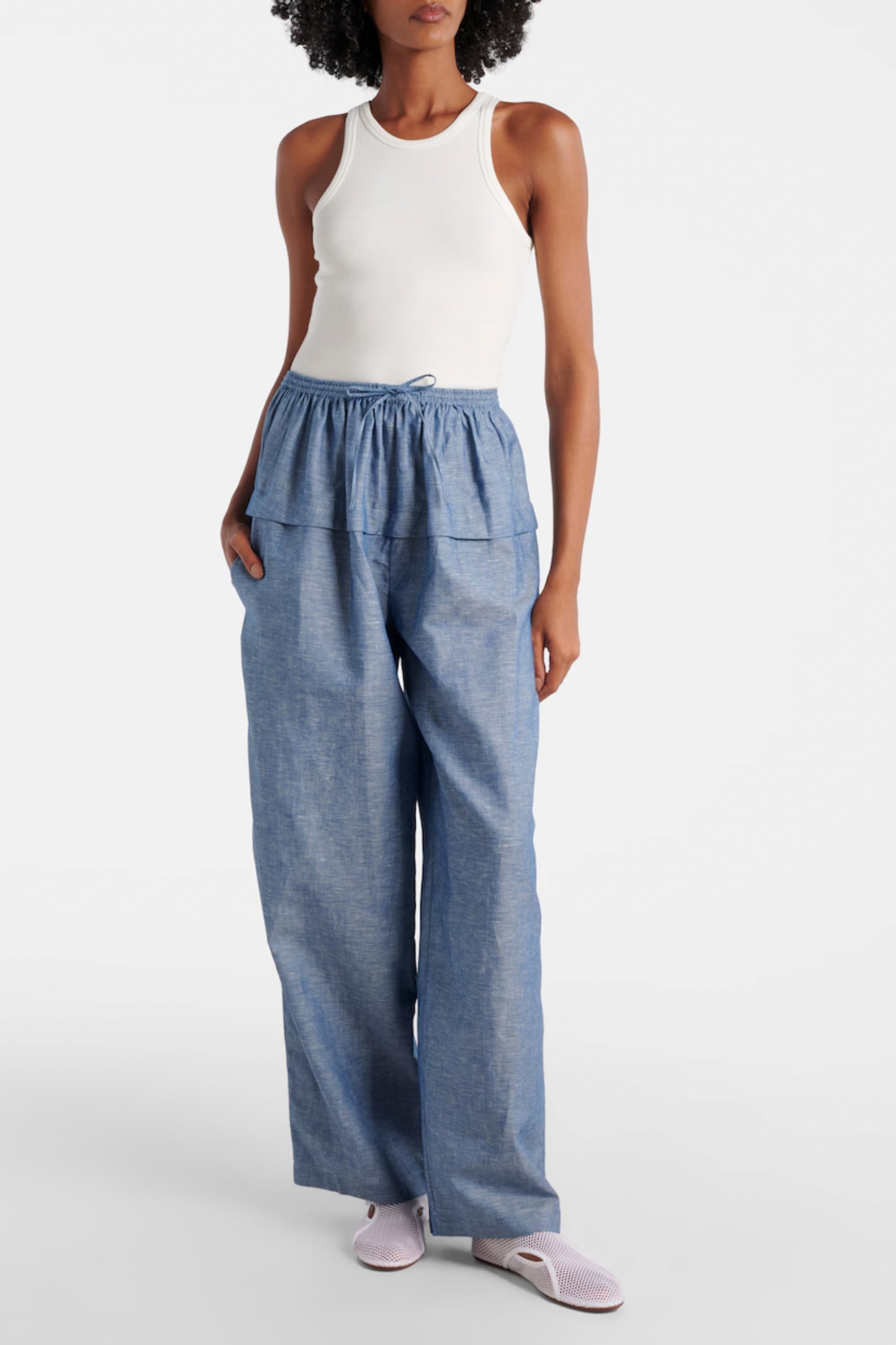 Alaia Peplum Pants - Bleu Jeans