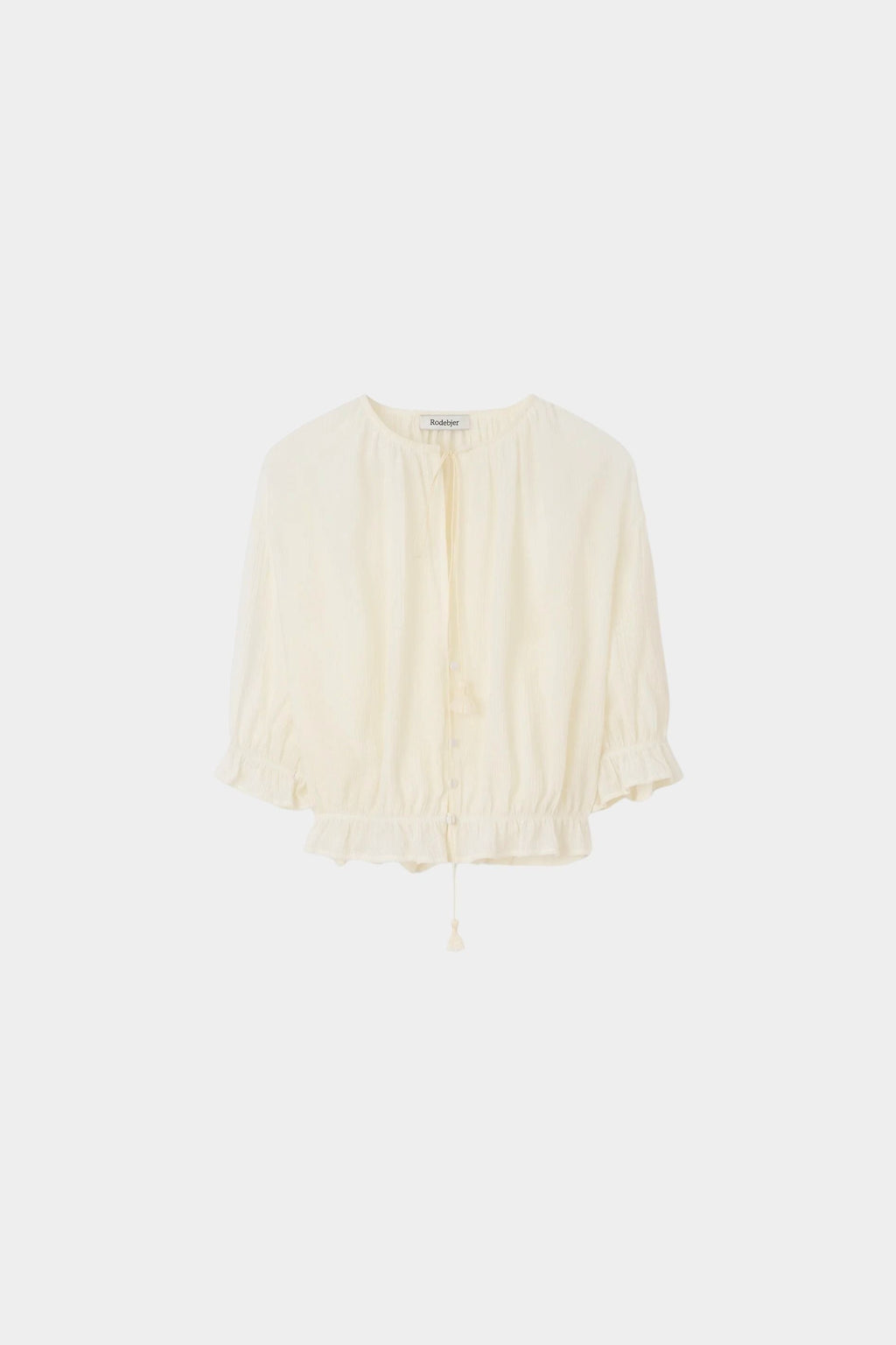 Rodebjer Perla Plissé Blouse - Gardenia Cream