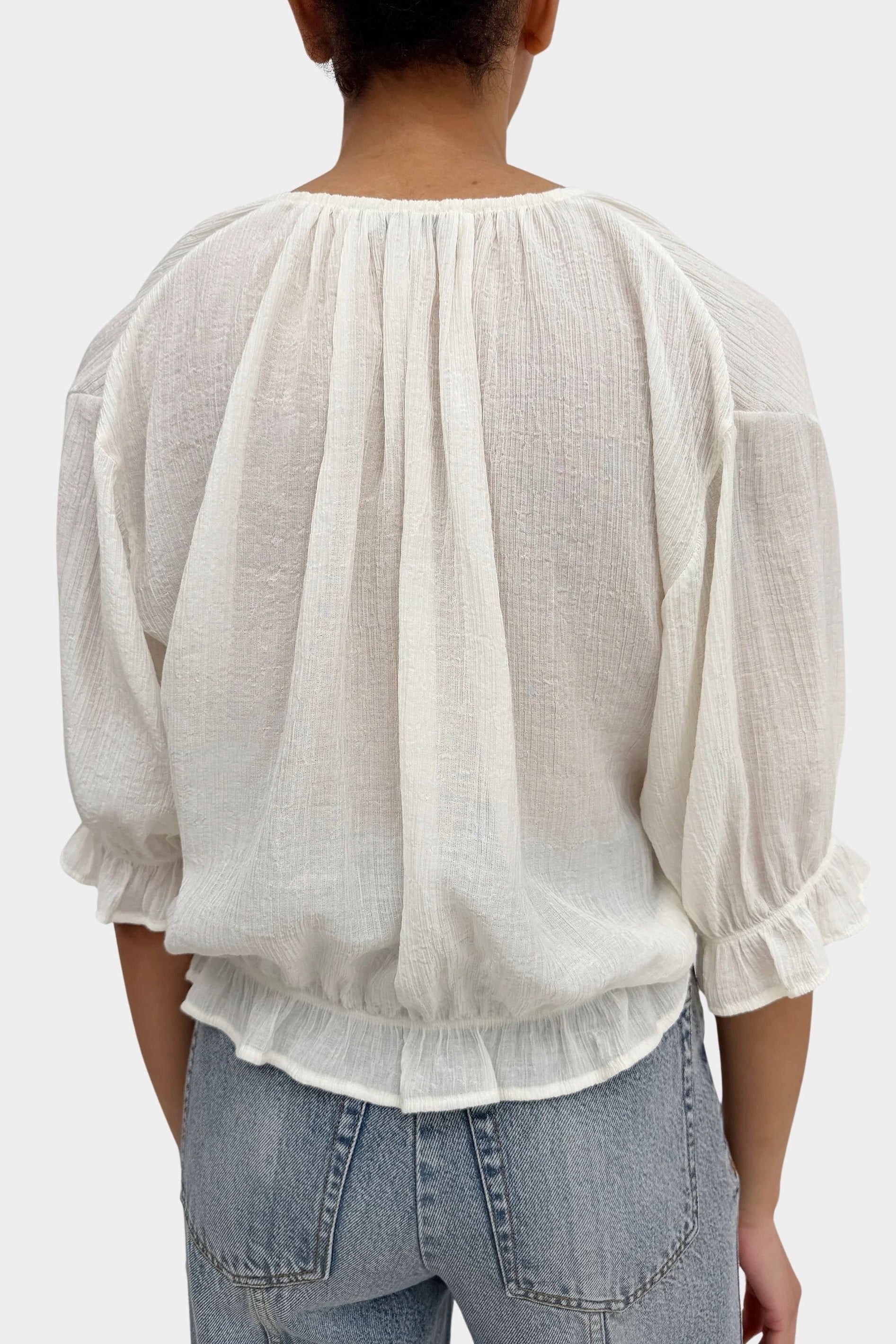 Rodebjer Perla Plissé Blouse - Gardenia Cream
