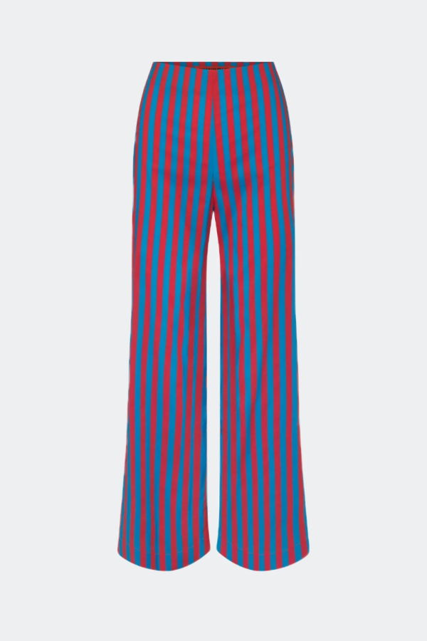 Simon Miller Pia Poplin Pants - Blue-Paprika Stripe