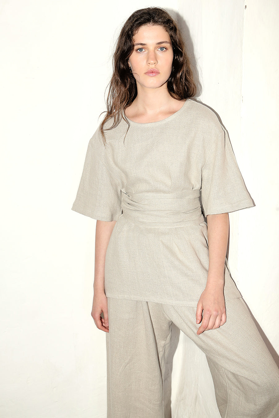 Datura Heavy Linen Astra Top - Piedra