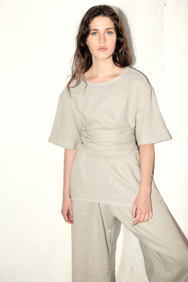 Datura Heavy Linen Astra Top - Piedra