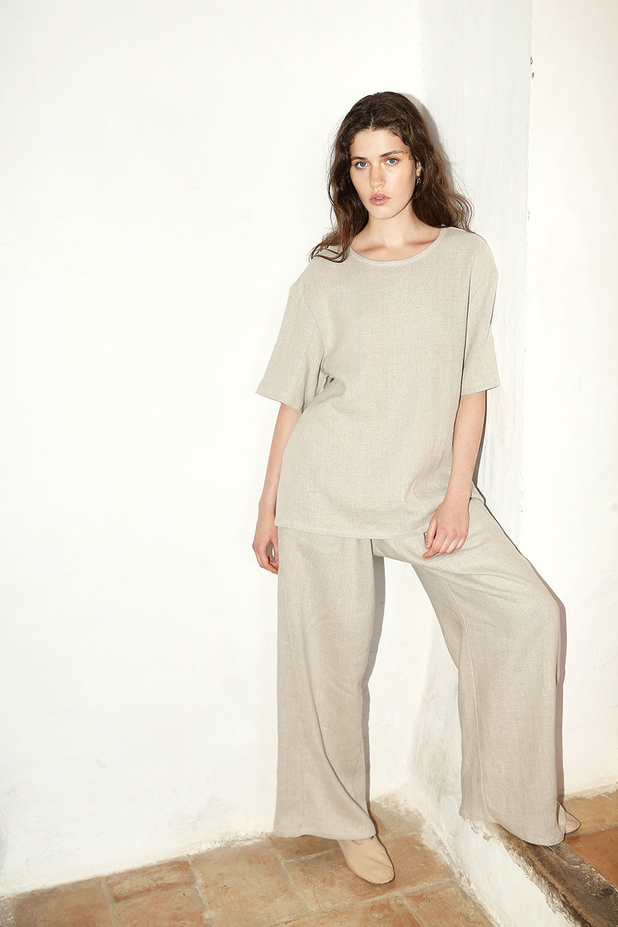 Datura Heavy Linen Astra Top - Piedra
