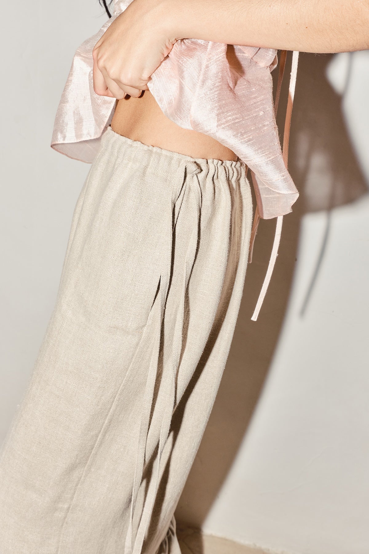 Datura Heavy Linen Ruffle Skirt - Piedra