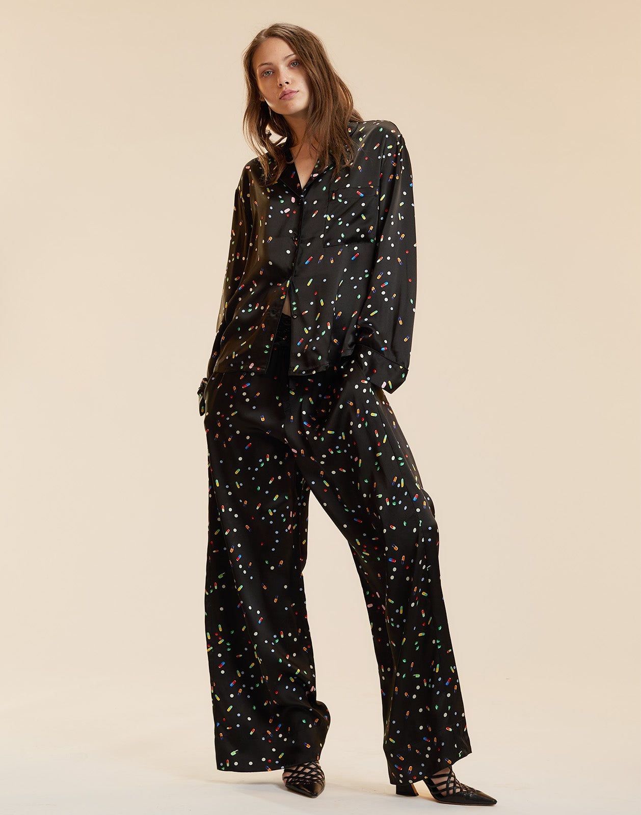 Cynthia Rowley Pill PJ Lounge Pant - Black Multi