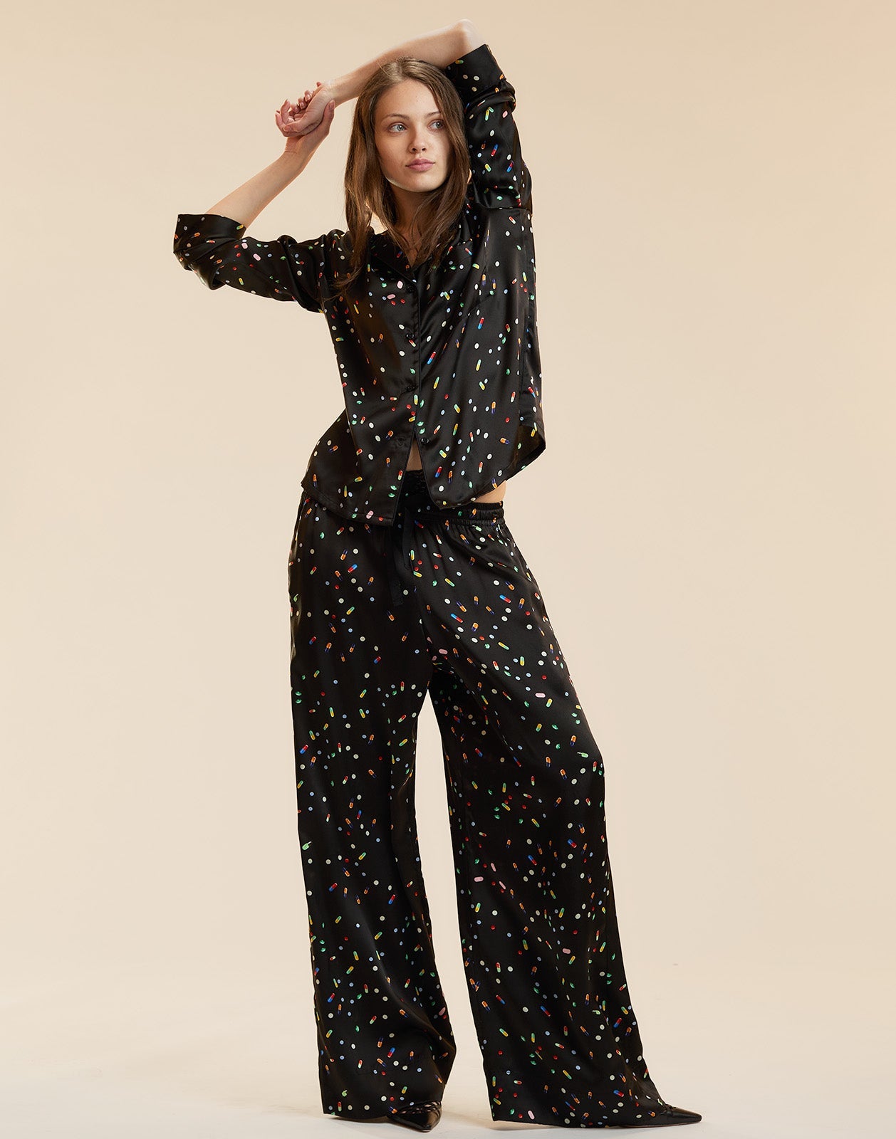 Cynthia Rowley Pill PJ Lounge Pant - Black Multi