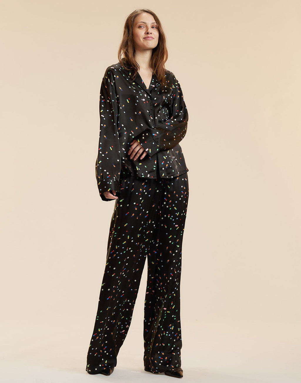 Cynthia Rowley Pill PJ Lounge Pant - Black Multi