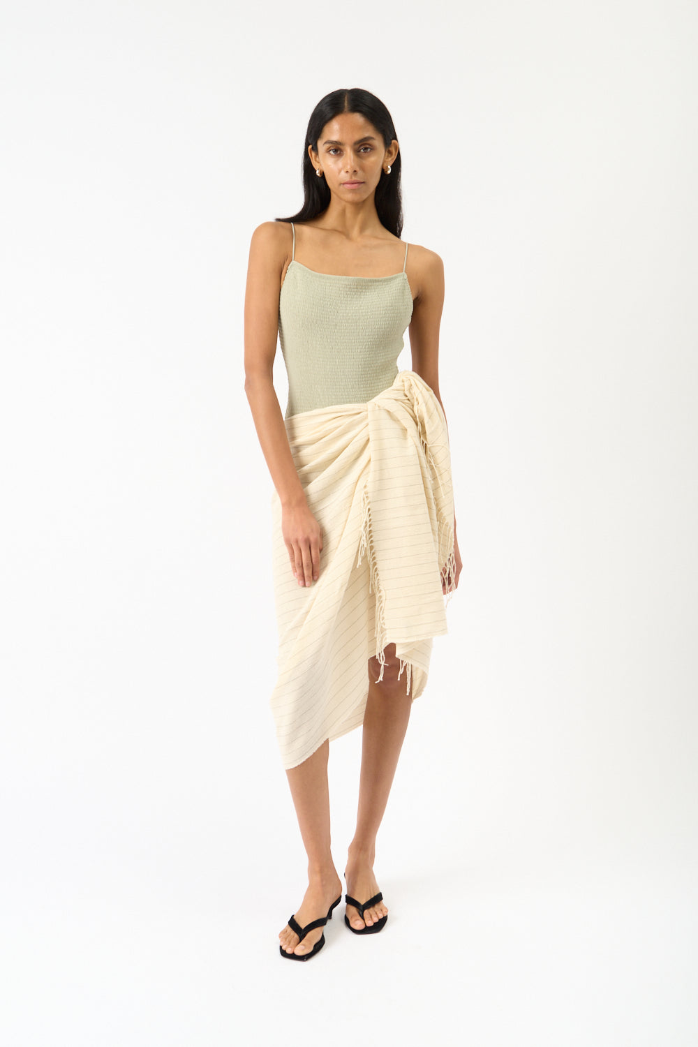 Totême Pinstriped Cotton Sarong