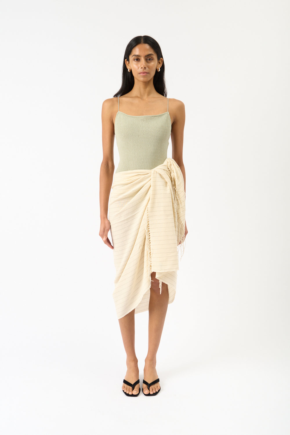 Totême Pinstriped Cotton Sarong