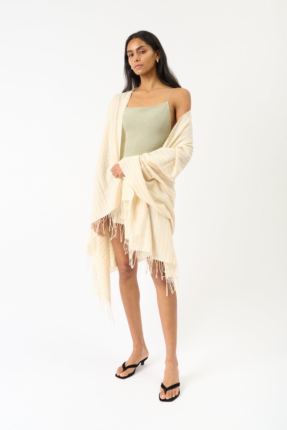 Totême Pinstriped Cotton Sarong