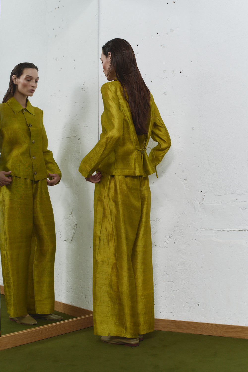 Datura Pistacho Dupion Judo Pants