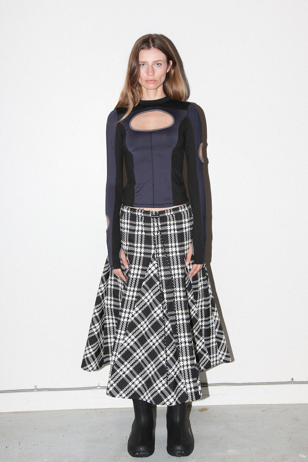 KkCo Plaid Peak Skirt - Black Plaid