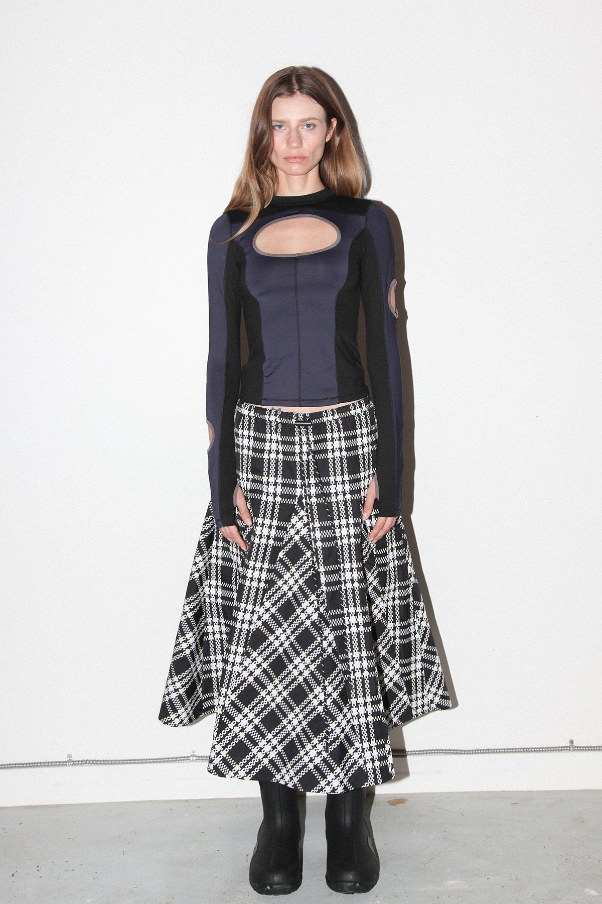 KkCo Plaid Peak Skirt - Black Plaid
