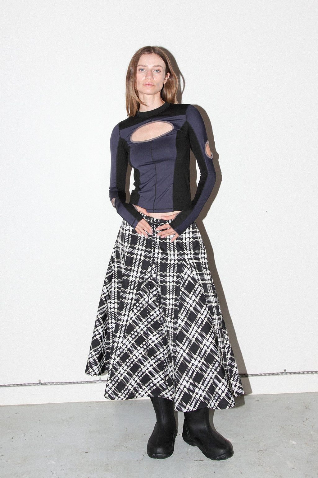 KkCo Plaid Peak Skirt - Black Plaid