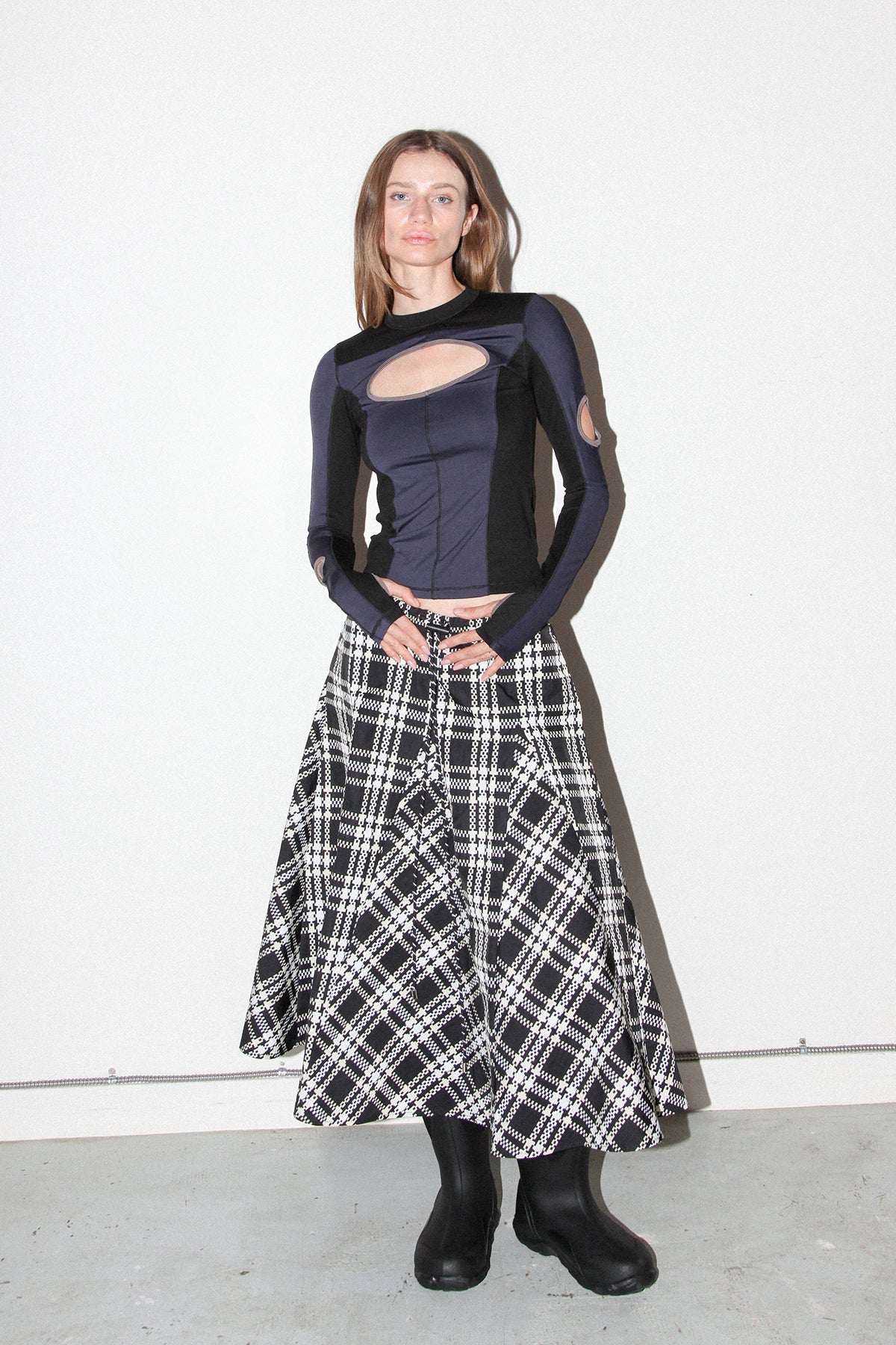 KkCo Plaid Peak Skirt - Black Plaid